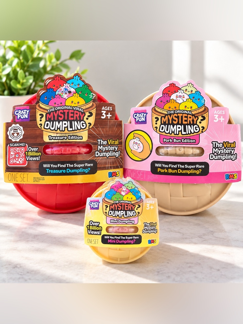 RMS Mystery Dumpling 3pc Bundle Treasure Pork Bun Gold Mini NEW SEALED Viral